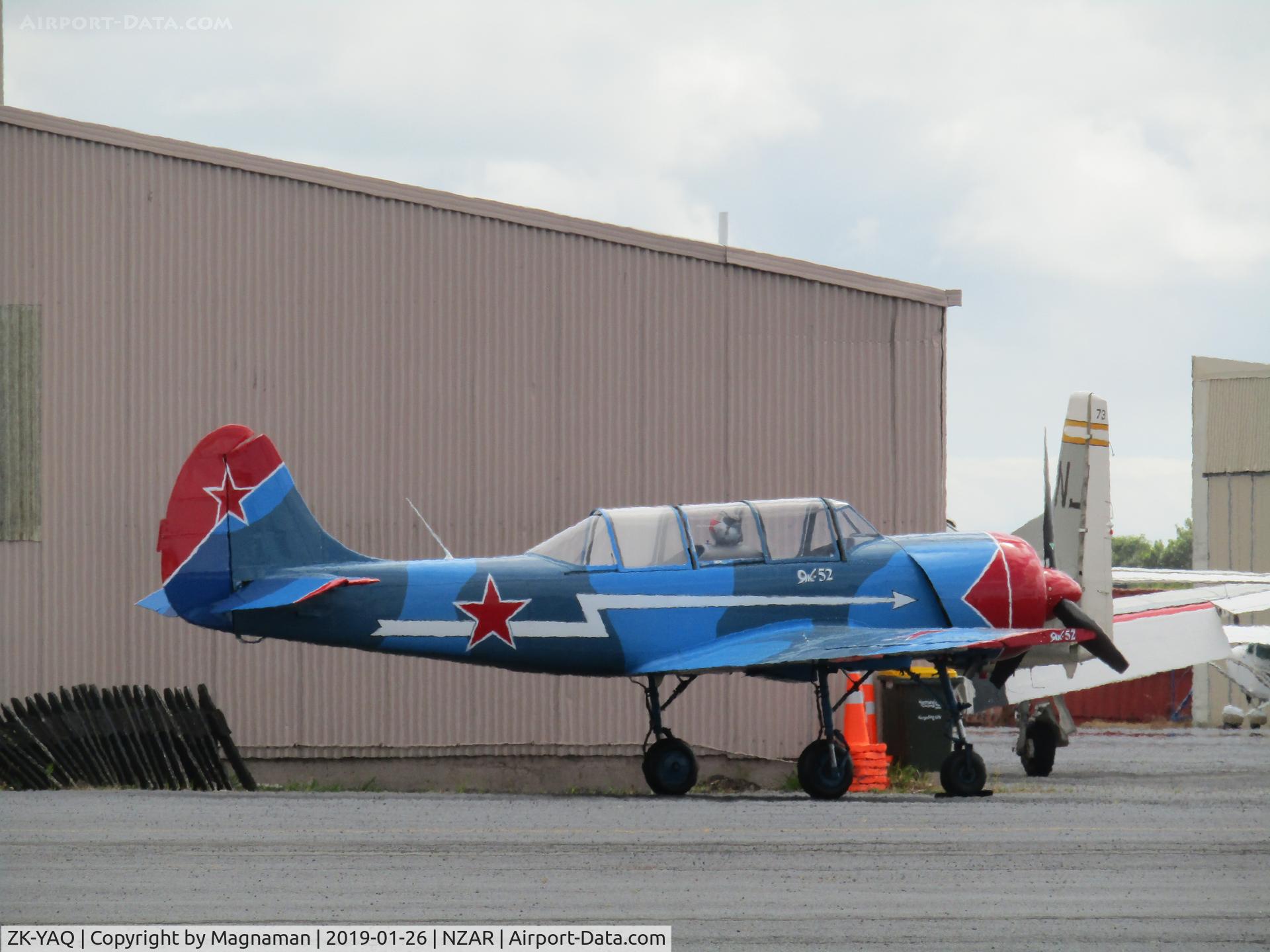 ZK-YAQ, Bacau Yak-52 C/N 844515, At ardmore for long weekend