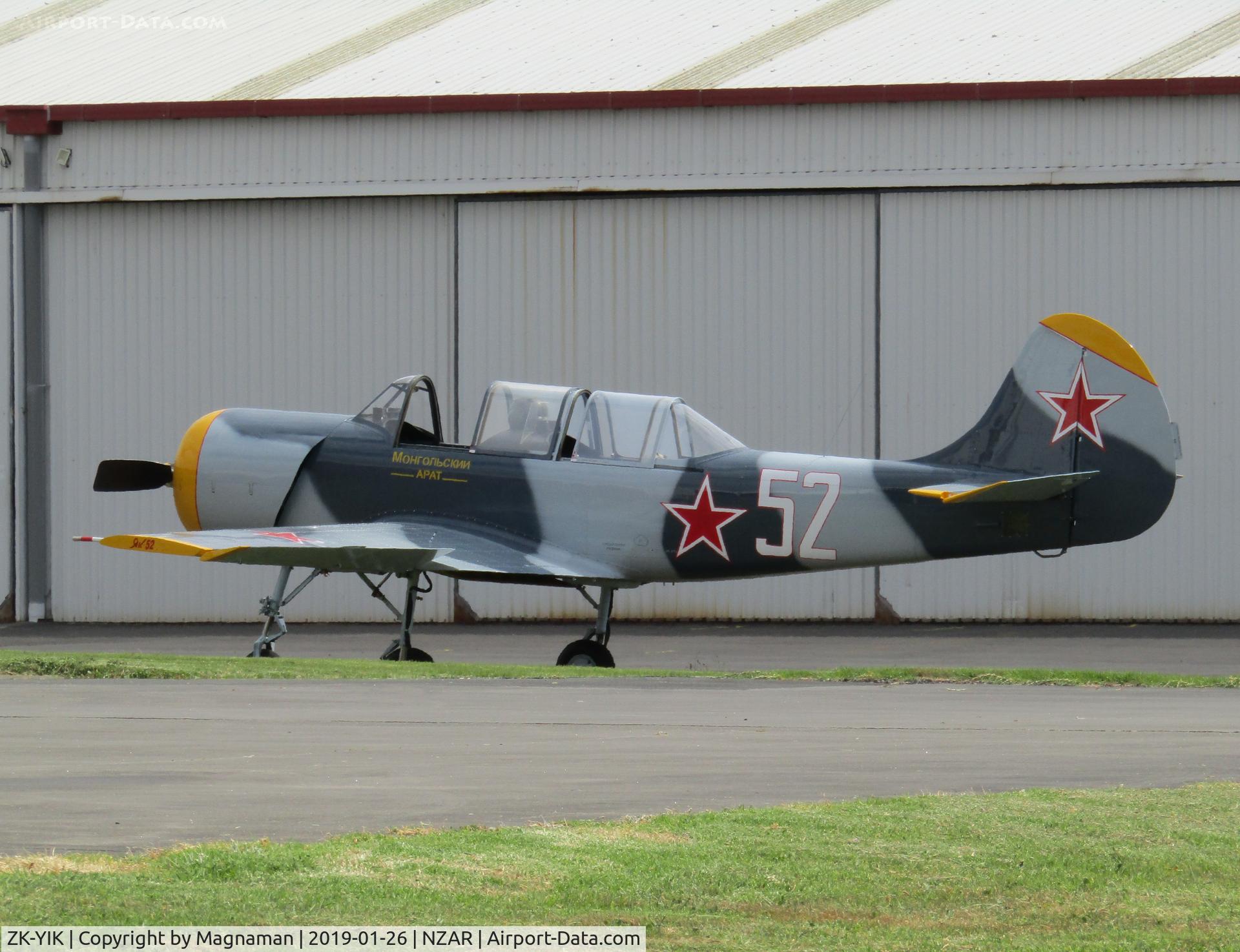 ZK-YIK, 1991 Yakovlev (Aerostar) Yak-52 C/N 9111311, a bunch of these in today - new to me this one