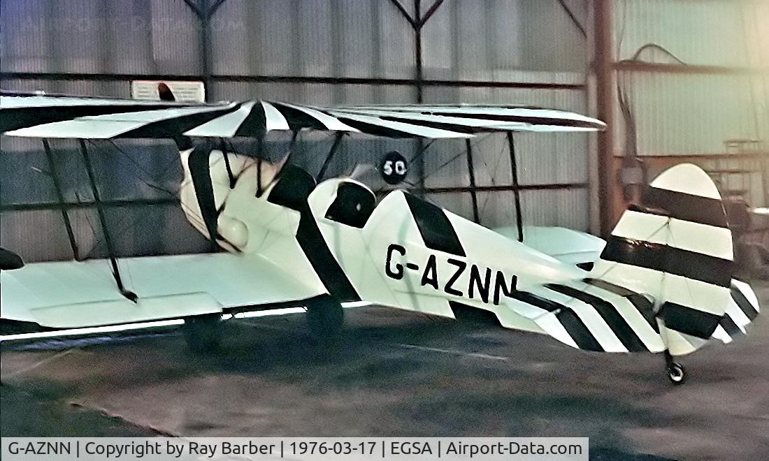 G-AZNN, 1947 Stampe-Vertongen SV-4C C/N 500, G-AZNN   SNCAN SV-4C Stampe [500] Shipdham~G 17/03/1976. From a slide.