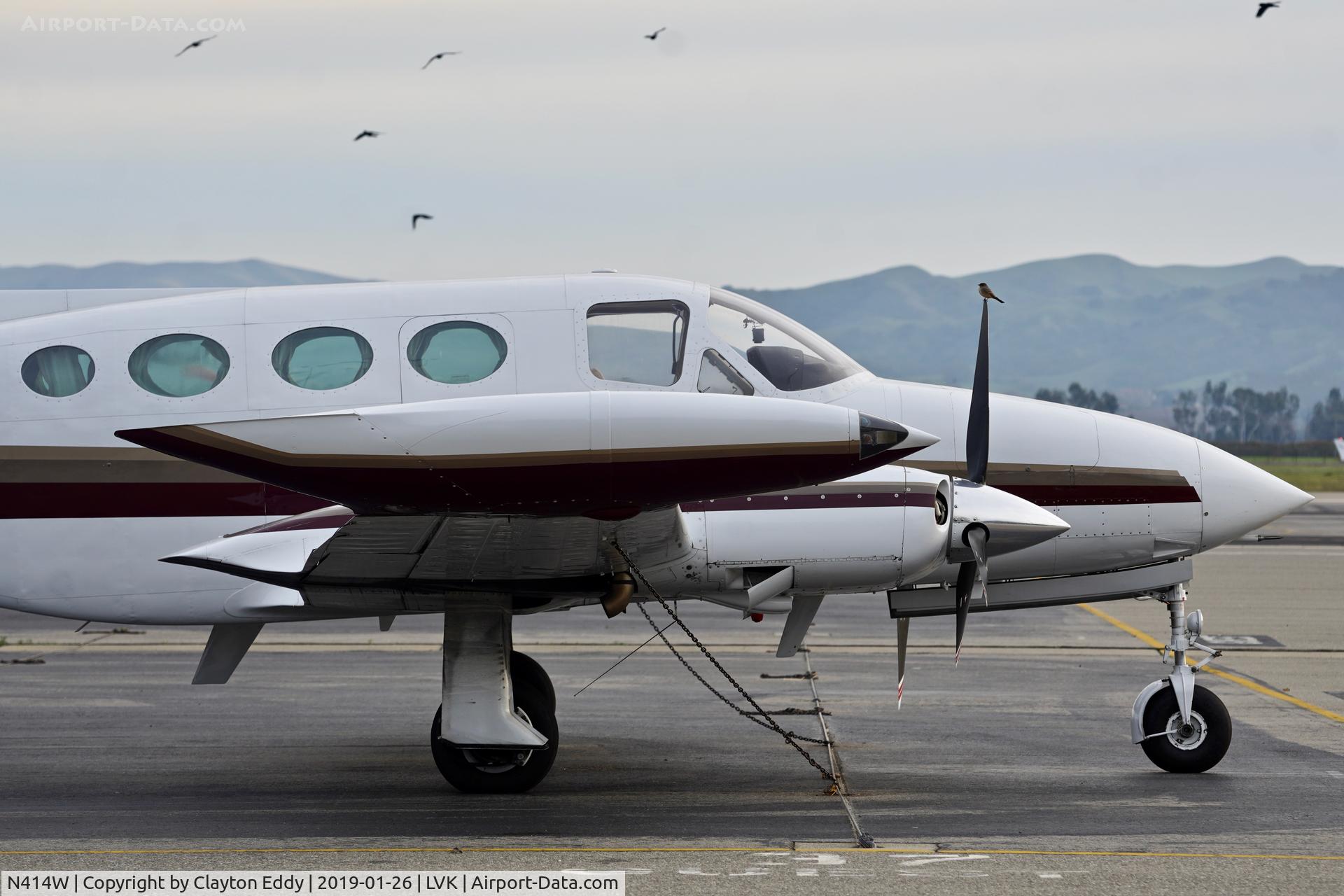 N414W, 1969 Cessna 414 Chancellor C/N 414-0025, Livermore Airport California 2019.