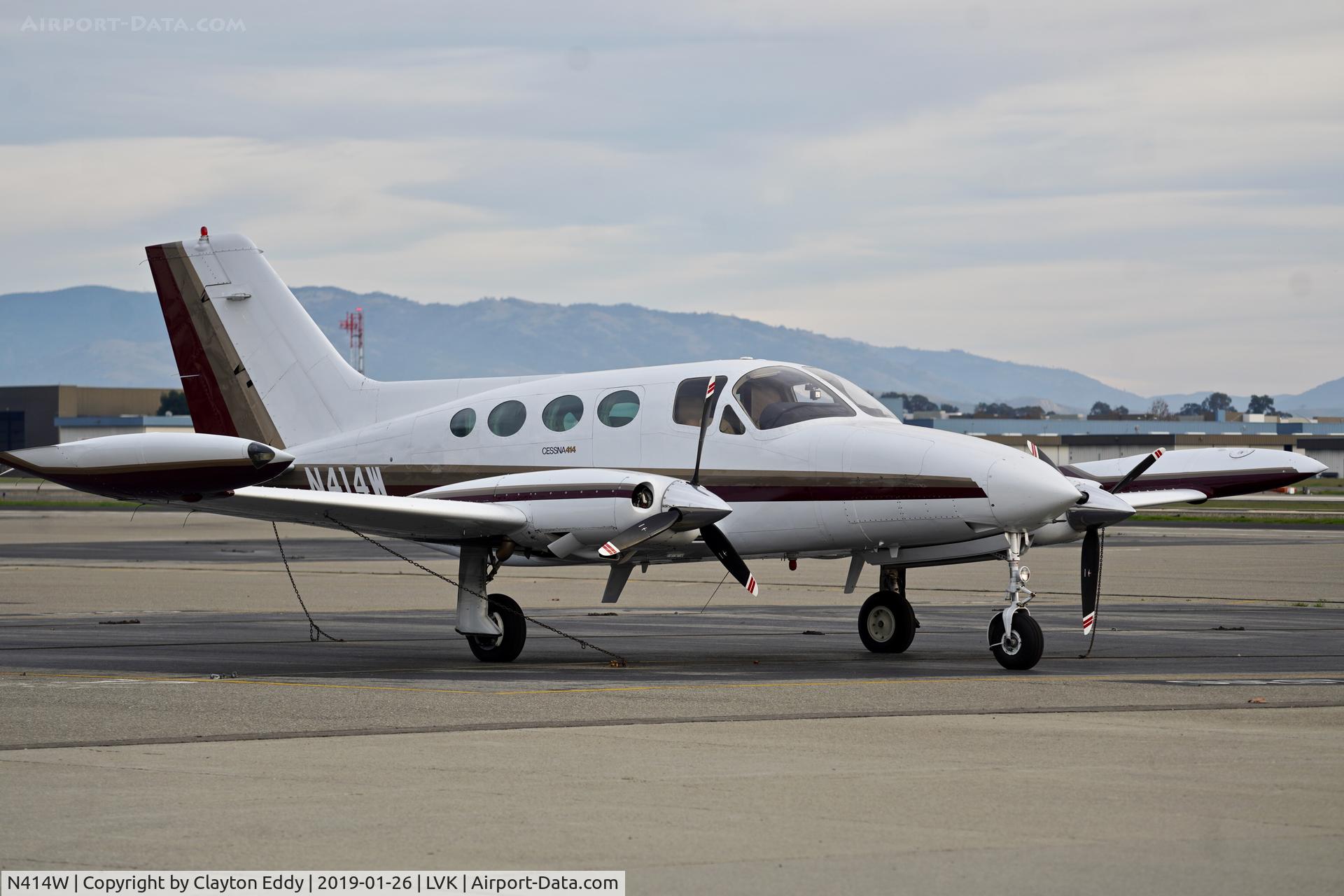 N414W, 1969 Cessna 414 Chancellor C/N 414-0025, Livermore Airport California 2019.