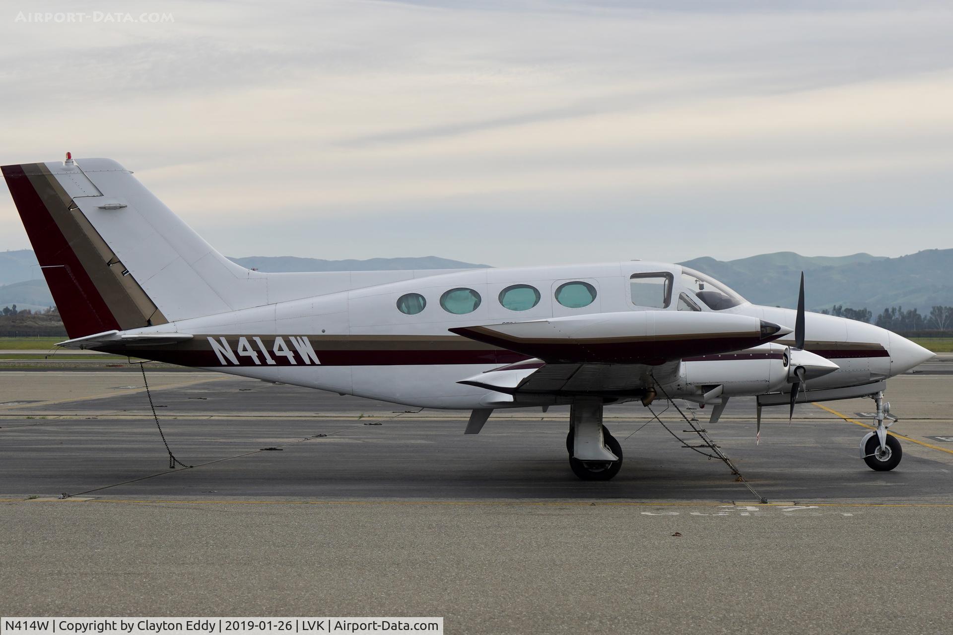N414W, 1969 Cessna 414 Chancellor C/N 414-0025, Livermore Airport California 2019.