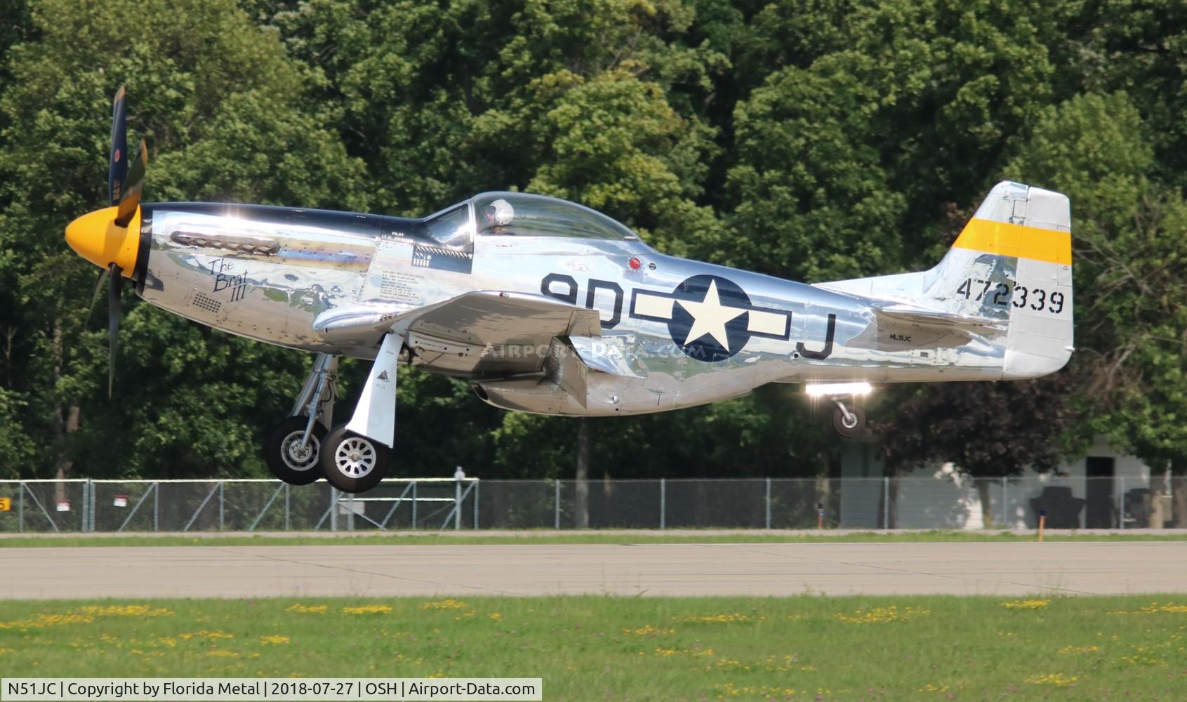 N51JC, 1944 North American P-51D Mustang C/N 122-38798, The Brat III