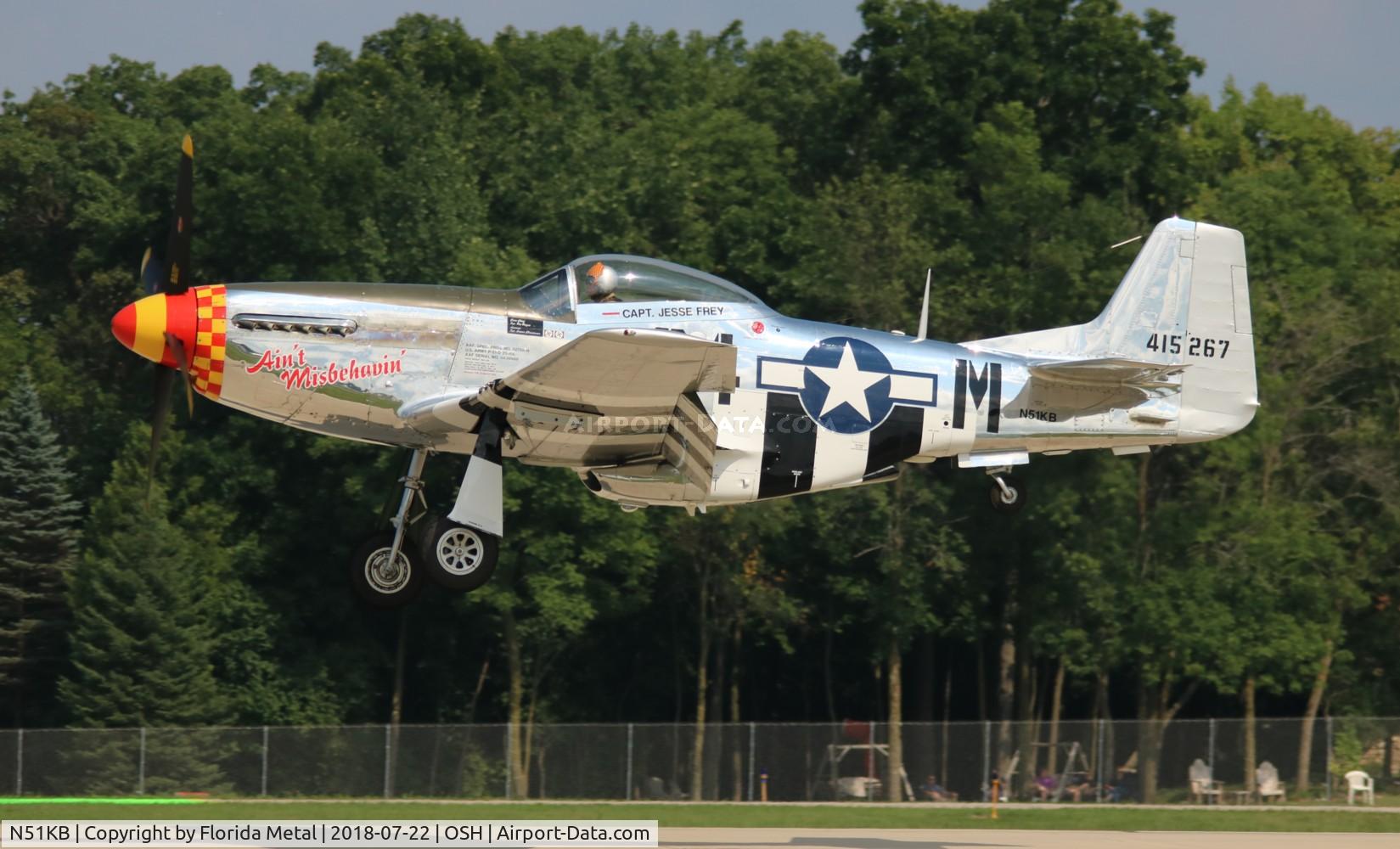 N51KB, 1961 North American F-51D Mustang C/N 44-74009, Ain't Misbehavin