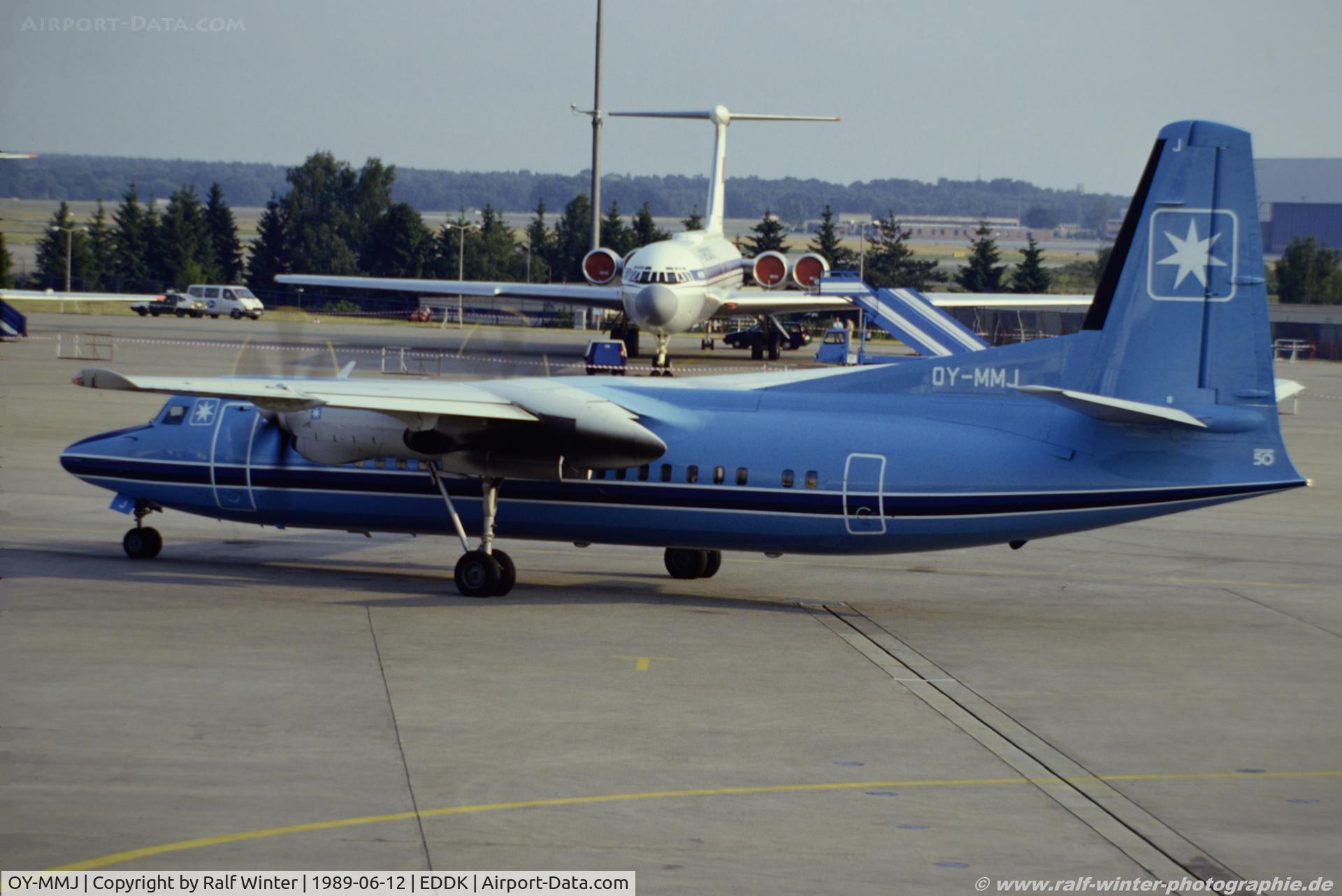 OY-MMJ, 1988 Fokker 50 C/N 20127, Fokker F50 F27-050 - DM DMA Maersk Air - 20127 - OY-MMJ - 12.06.1989 - CGN
