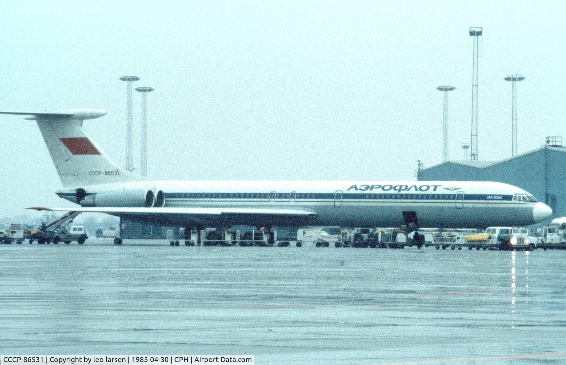 CCCP-86531, 1982 Ilyushin IL-62M C/N 4242654, Copenhagen 30.4.1985