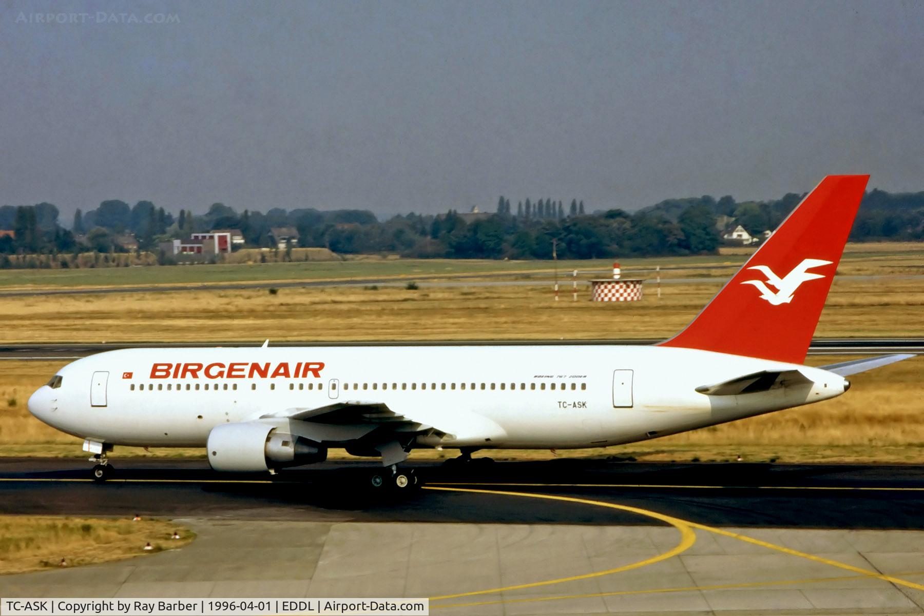 TC-ASK, 1986 Boeing 767-269 C/N 23280, TC-ASK   Boeing 767-269ER [23280] (Birgenair) Dusseldorf Int'l~D @ 01/04/1996. From a slide.