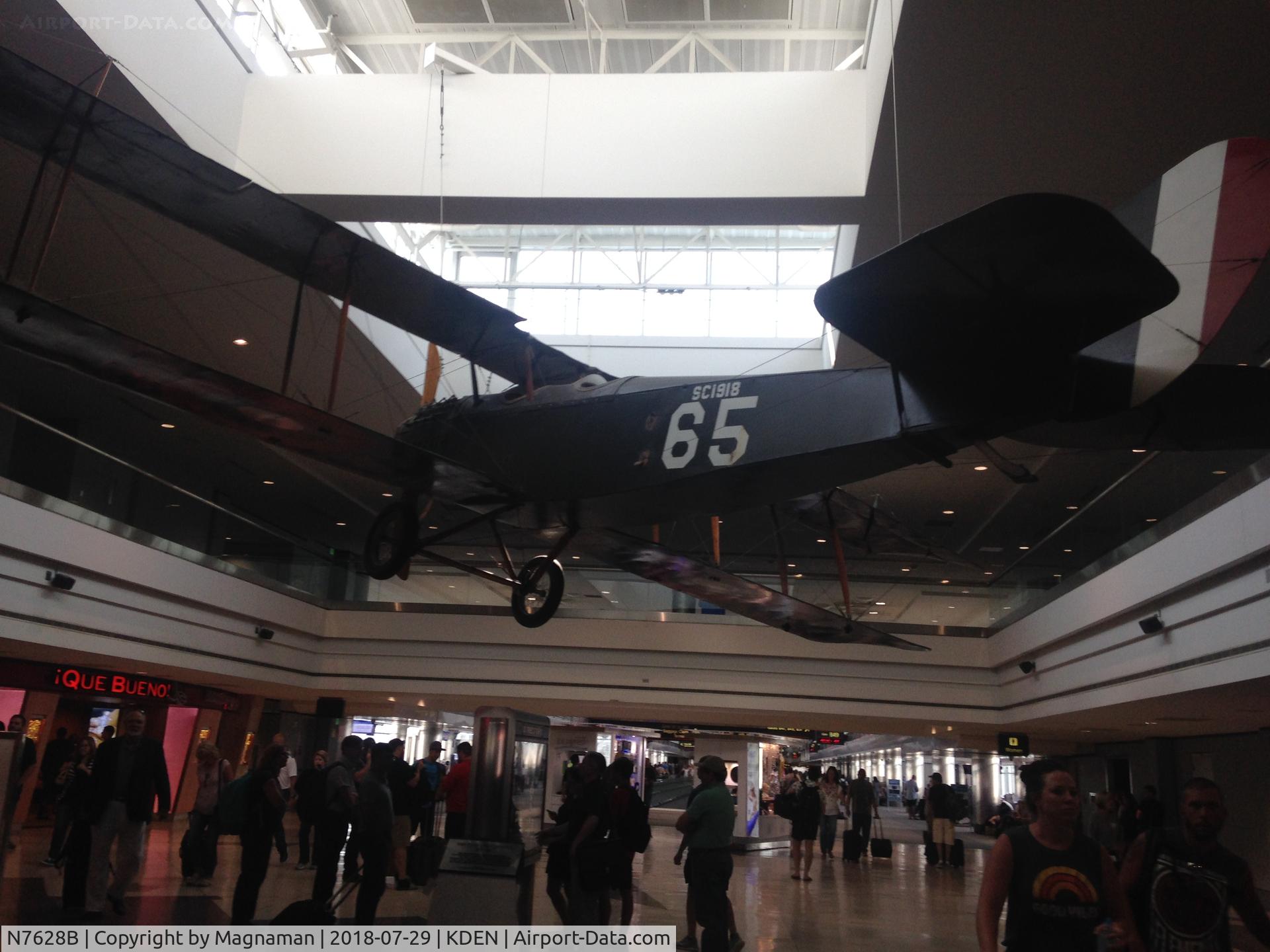 N7628B, Curtiss Jenny C/N 6, in airport at denver
