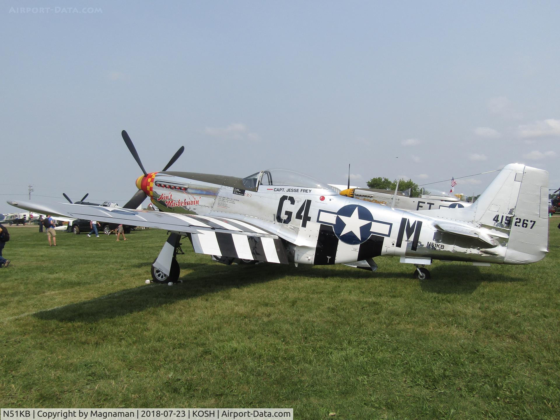 N51KB, 1961 North American F-51D Mustang C/N 44-74009, One of a few P51s at EAA 18