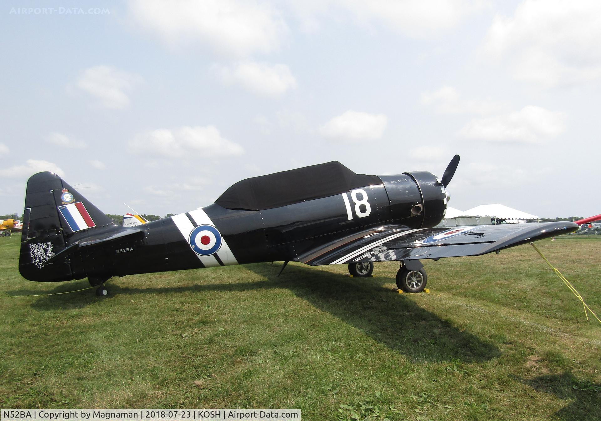 N52BA, 1941 North American/victoria Mnt Lt AT-6A Texan C/N 78-6680, so many warbirds at EAA!! 2018