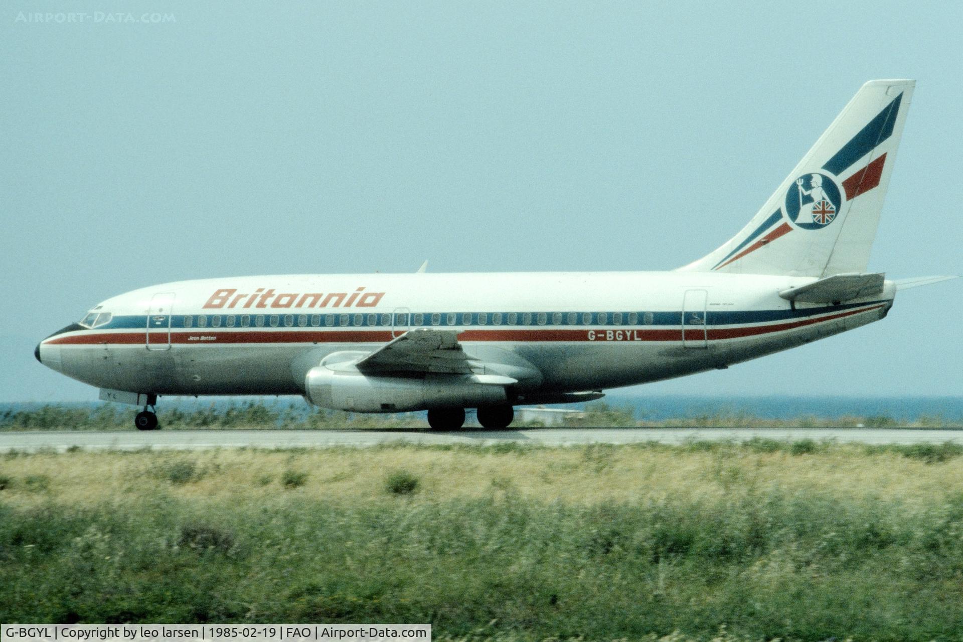 G-BGYL, 1979 Boeing 737-204 C/N 22059, Faro 19.2.1985