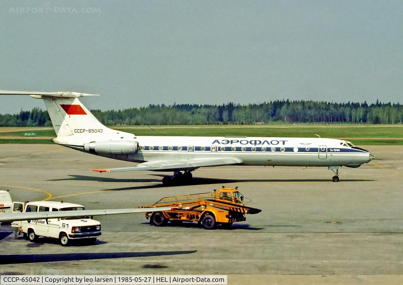CCCP-65042, Tupolev Tu-134A C/N 49350, Helsinki 27.5.1985