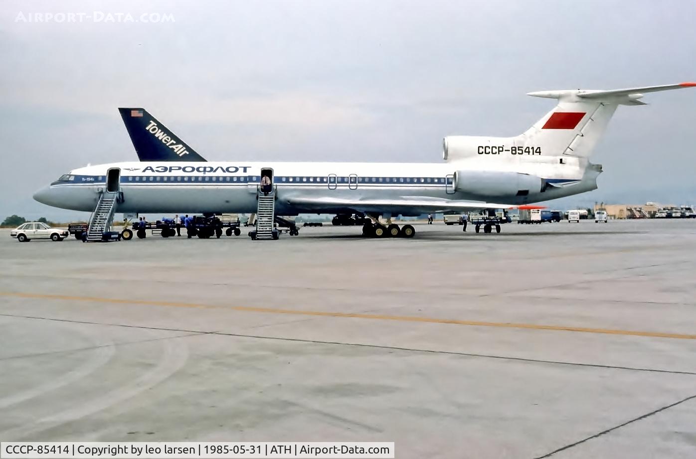 CCCP-85414, 1980 Tupolev Tu-154B-2 C/N 80A414, Athens 31.5.1985