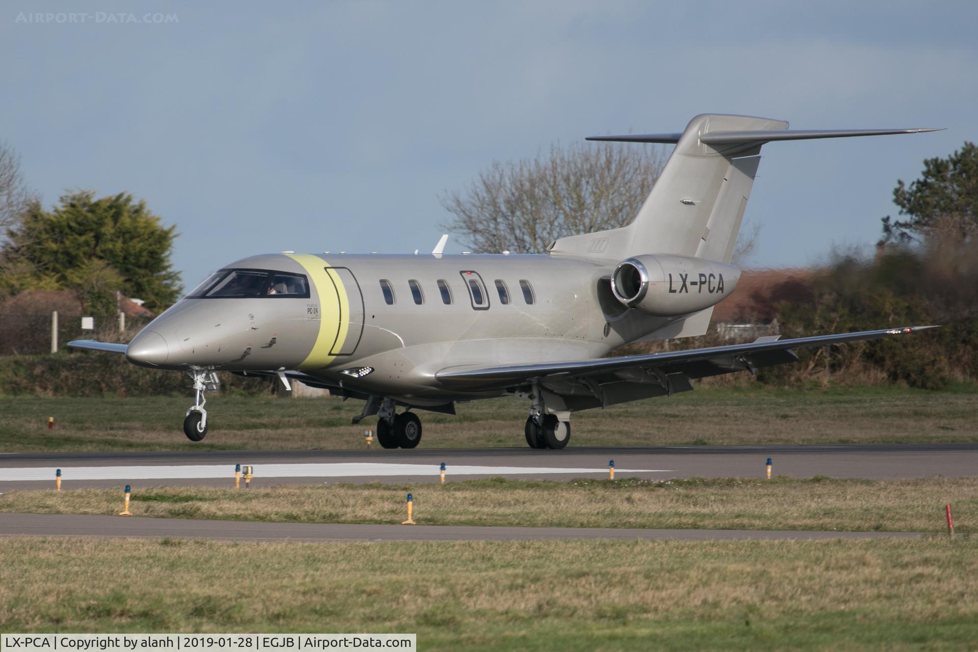 LX-PCA, 2018 Pilatus PC-24 C/N 111, Arriving at Guernsey