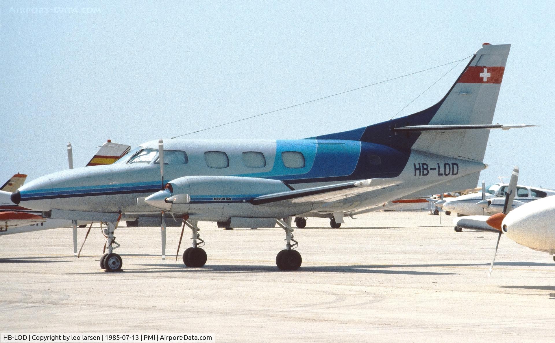 HB-LOD, Swearingen SA-226T Merlin IIIB C/N T-339, Palma de Mallorca 13.7.1985