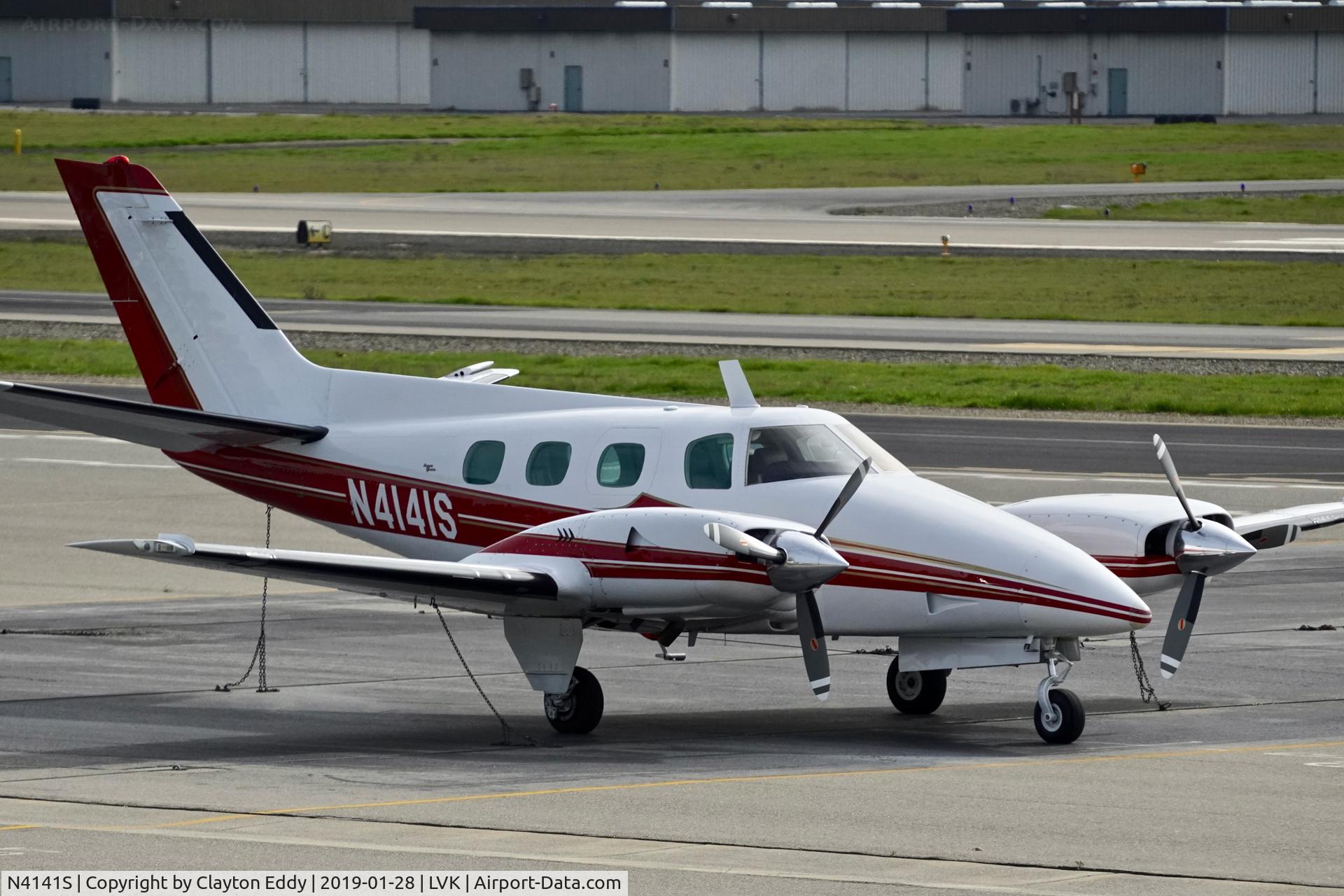 N4141S, 1974 Beech B-60 Duke C/N P-319, Livermore Airport California 2019.