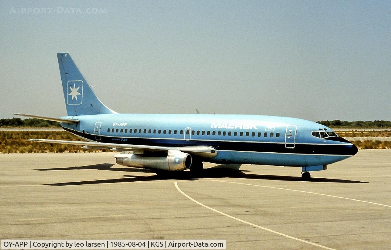 OY-APP, 1980 Boeing 737-2L9 C/N 22406, KOS 4.8.1985