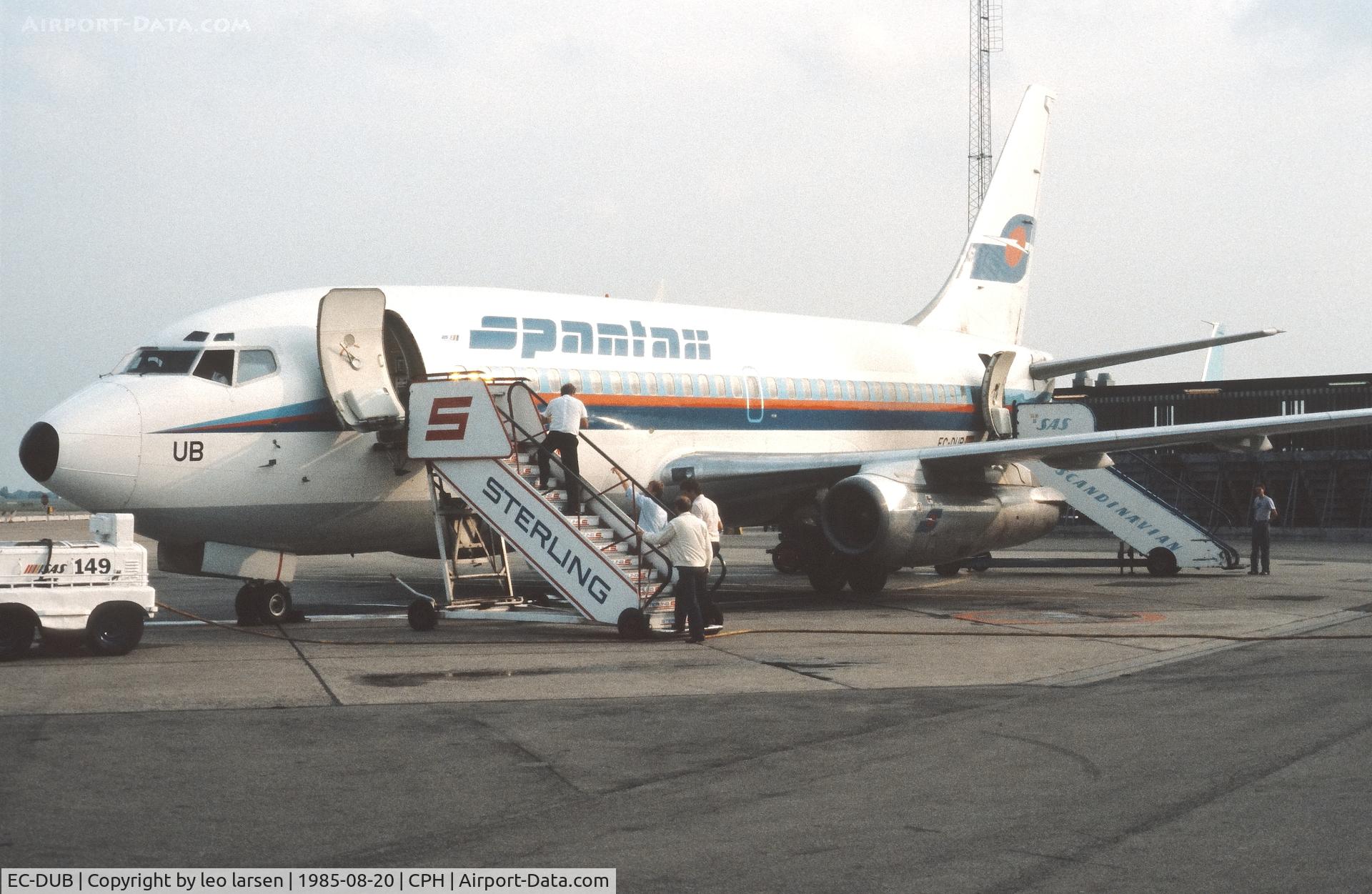 EC-DUB, 1981 Boeing 737-2K5 C/N 22598, Copenhagen 20.8.1985