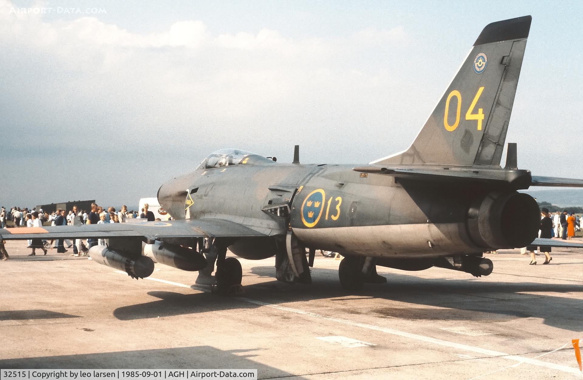 32515, Saab J-32E Lansen C/N 32-515, Ângelholm F.10 Air Show 1.9.1985
