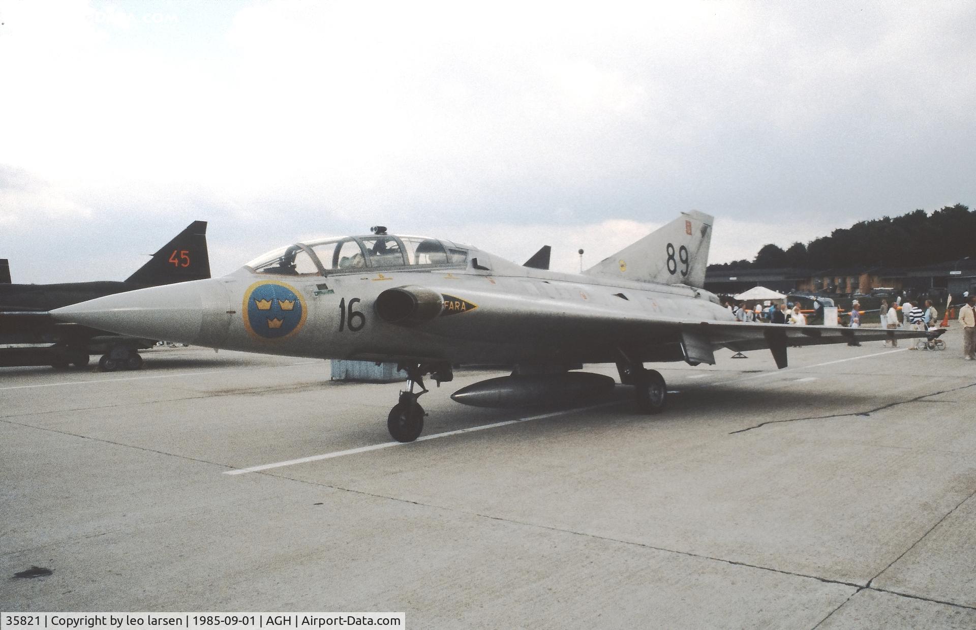 35821, 1963 Saab J-35C Dragen C/N 35-821, Ângelholm F.10 Air Show 1..1985