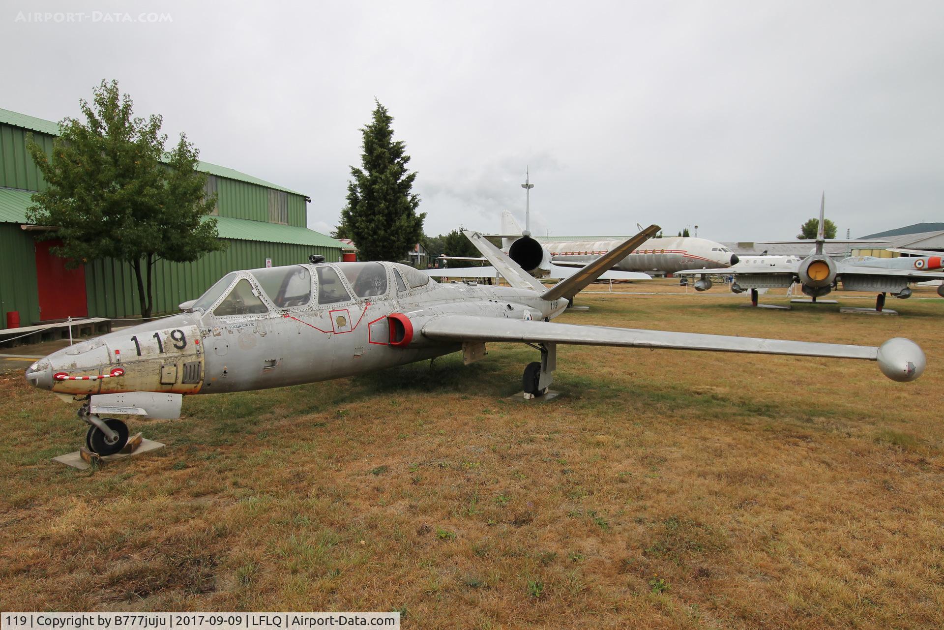 119, Fouga CM-170 Magister C/N 119, on display
