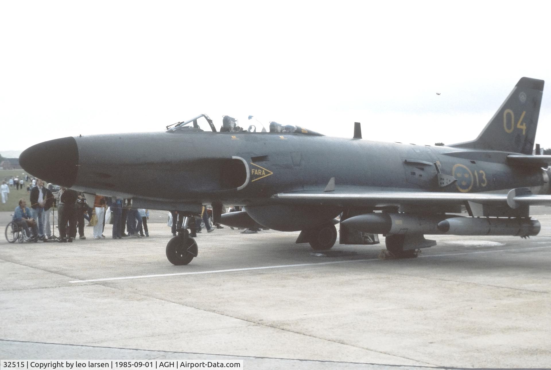 32515, Saab J-32E Lansen C/N 32-515, Ängelholm F.10 Air Show 1.9.1985
