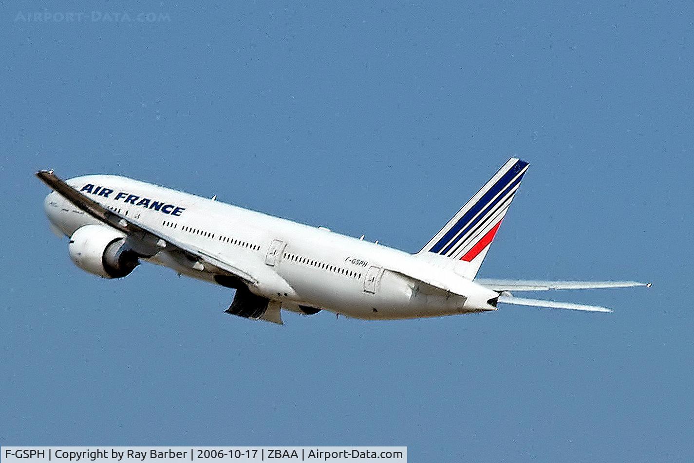 F-GSPH, 1999 Boeing 777-228/ER C/N 28675, F-GSPH   Boeing 777-228ER [28675] (Air France) Beijing Capital Int'l~B 17/10/2006