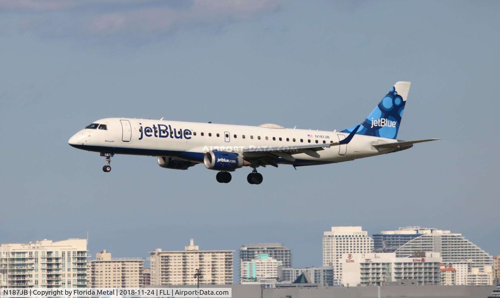 N187JB, 2005 Embraer 190AR (ERJ-190-100IGW) C/N 19000009, Jet Blue