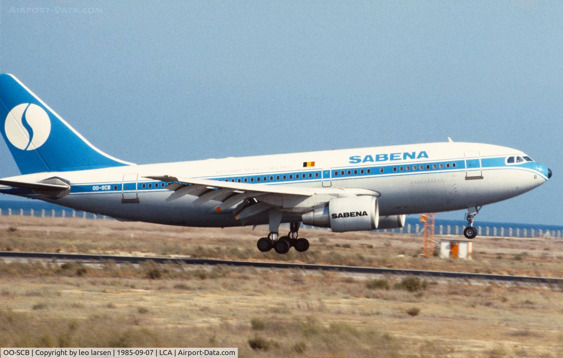 OO-SCB, 1984 Airbus A310-222 C/N 313, Larnaca 7.9.1985 Airbus in landing