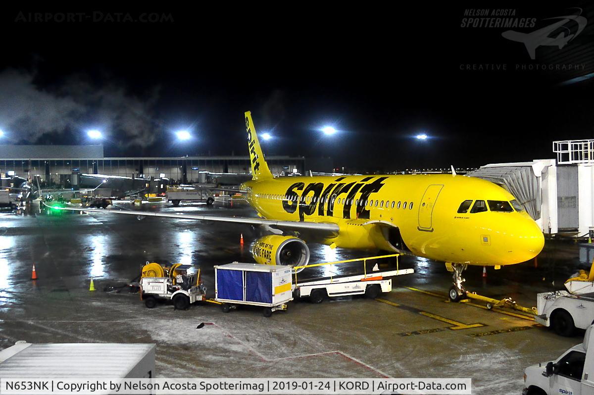 N653NK, 2018 Airbus A320-232 C/N 8012, ORD > DFW @Gate L7. Operating as NK 903