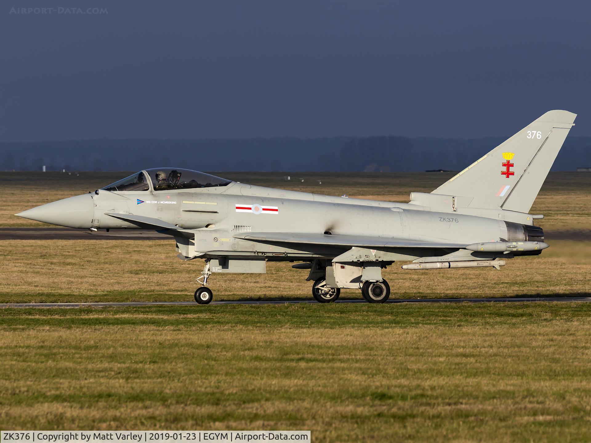 ZK376, 2016 Eurofighter EF-2000 Typhoon FGR.4 C/N BS137/117, Departing Marham