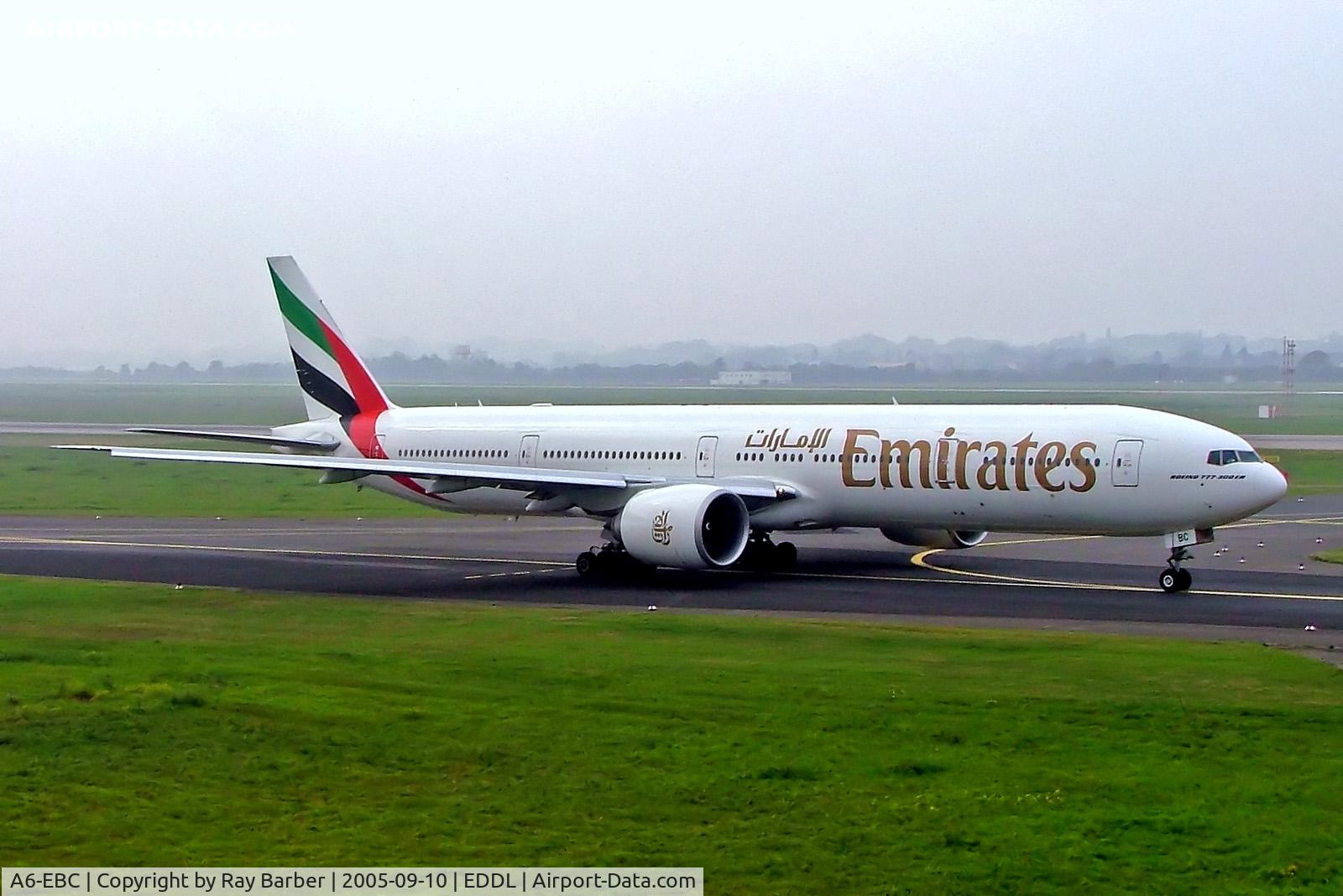 A6-EBC, 2005 Boeing 777-36N/ER C/N 32790, A6-EBC   Boeing 777-31HER [32790] (Emirates Airlines) Dusseldorf Int'l~D 10/09/2005