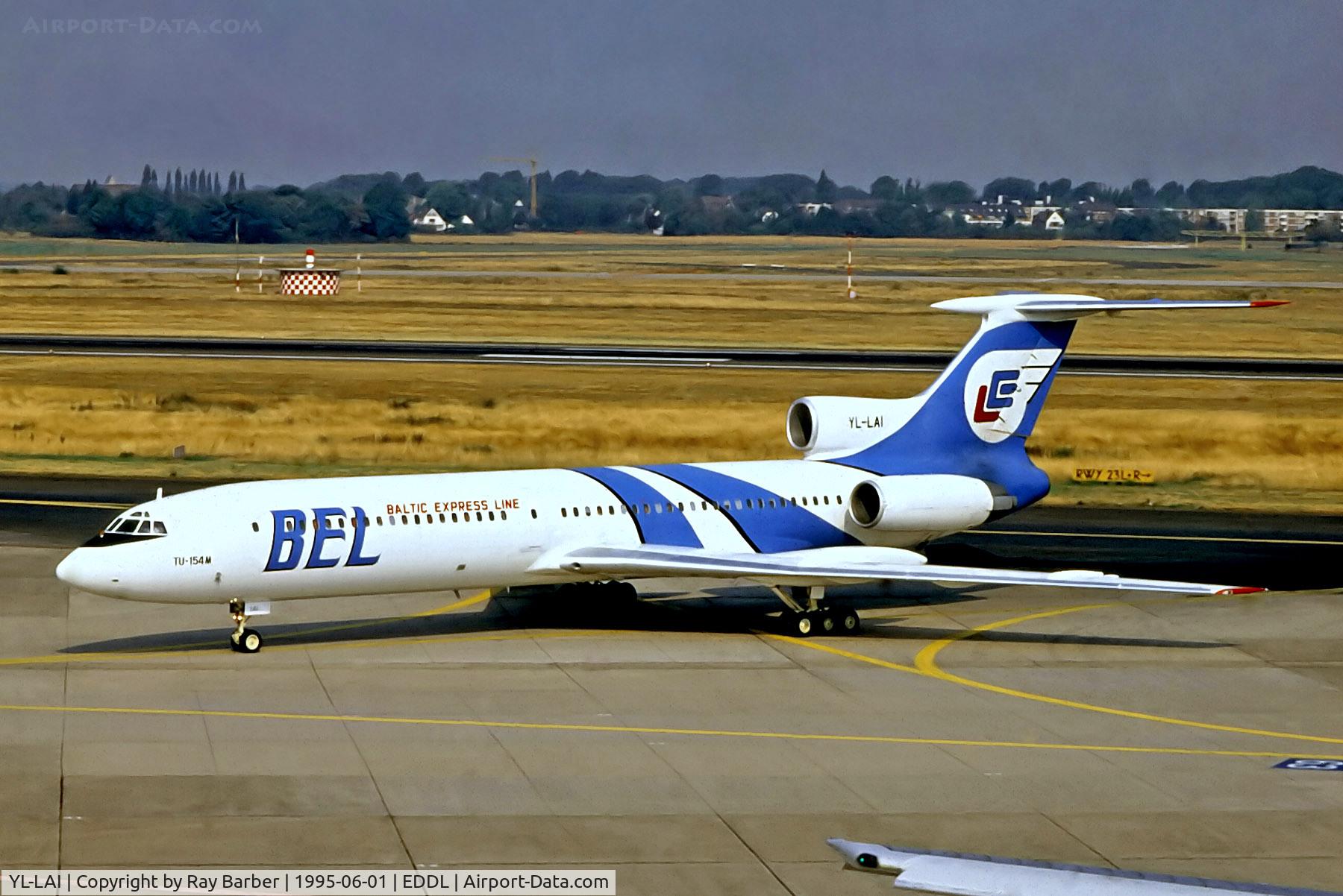 YL-LAI, 1991 Tupolev Tu-154M C/N 91A895, YL-LAI   Tupolev Tu-154M [91A-895] (Baltic Express Line) Dusseldorf Int'l~D @ 01/06/1995