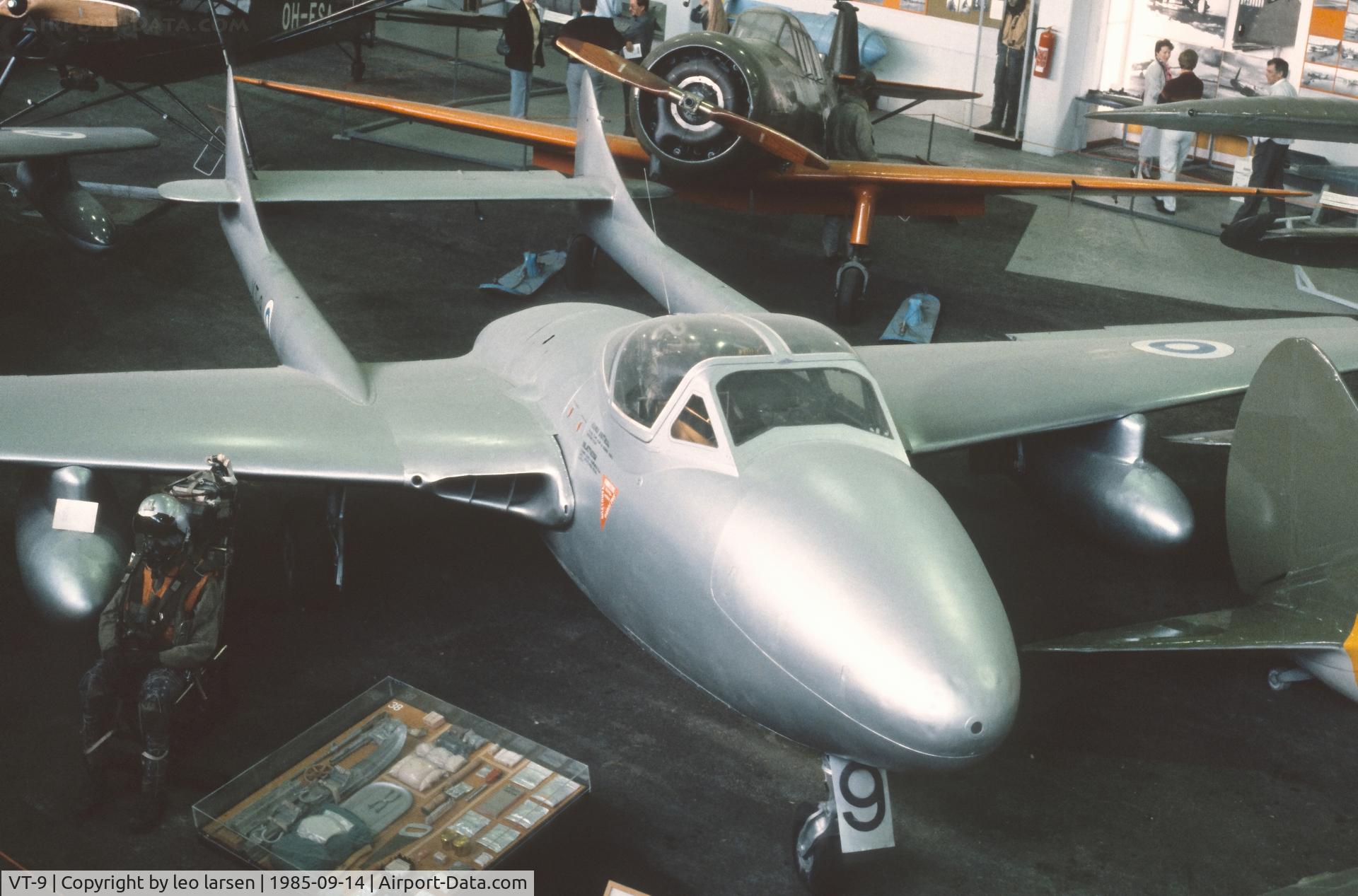 VT-9, 1956 De Havilland Vampire T.55 C/N 15720/VT0699, Finnish Aviation Museum 14.9.1985