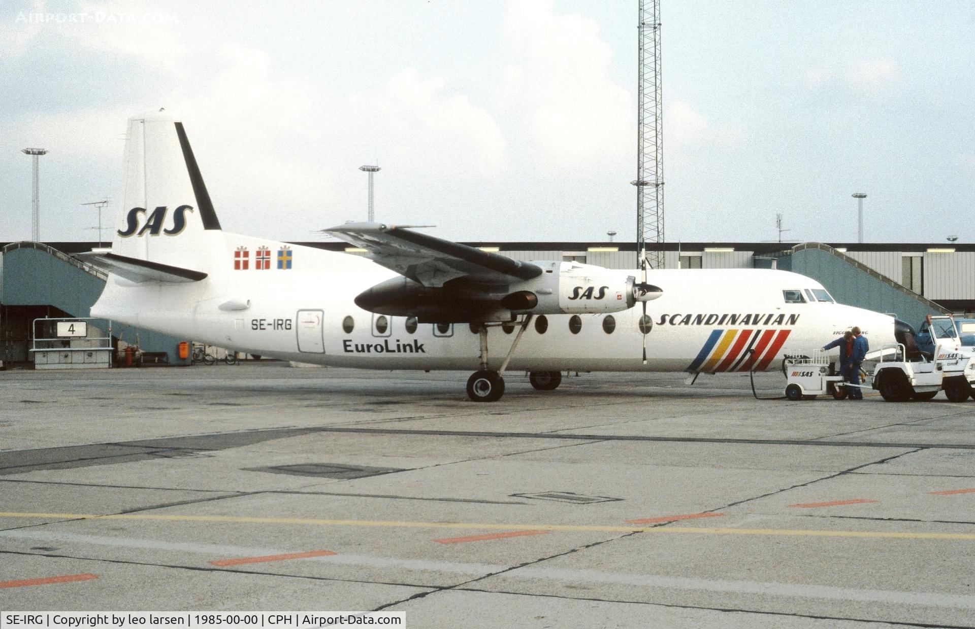 SE-IRG, 1968 Fokker F.27-600 Friendship C/N 10387, Copenhagen 1985