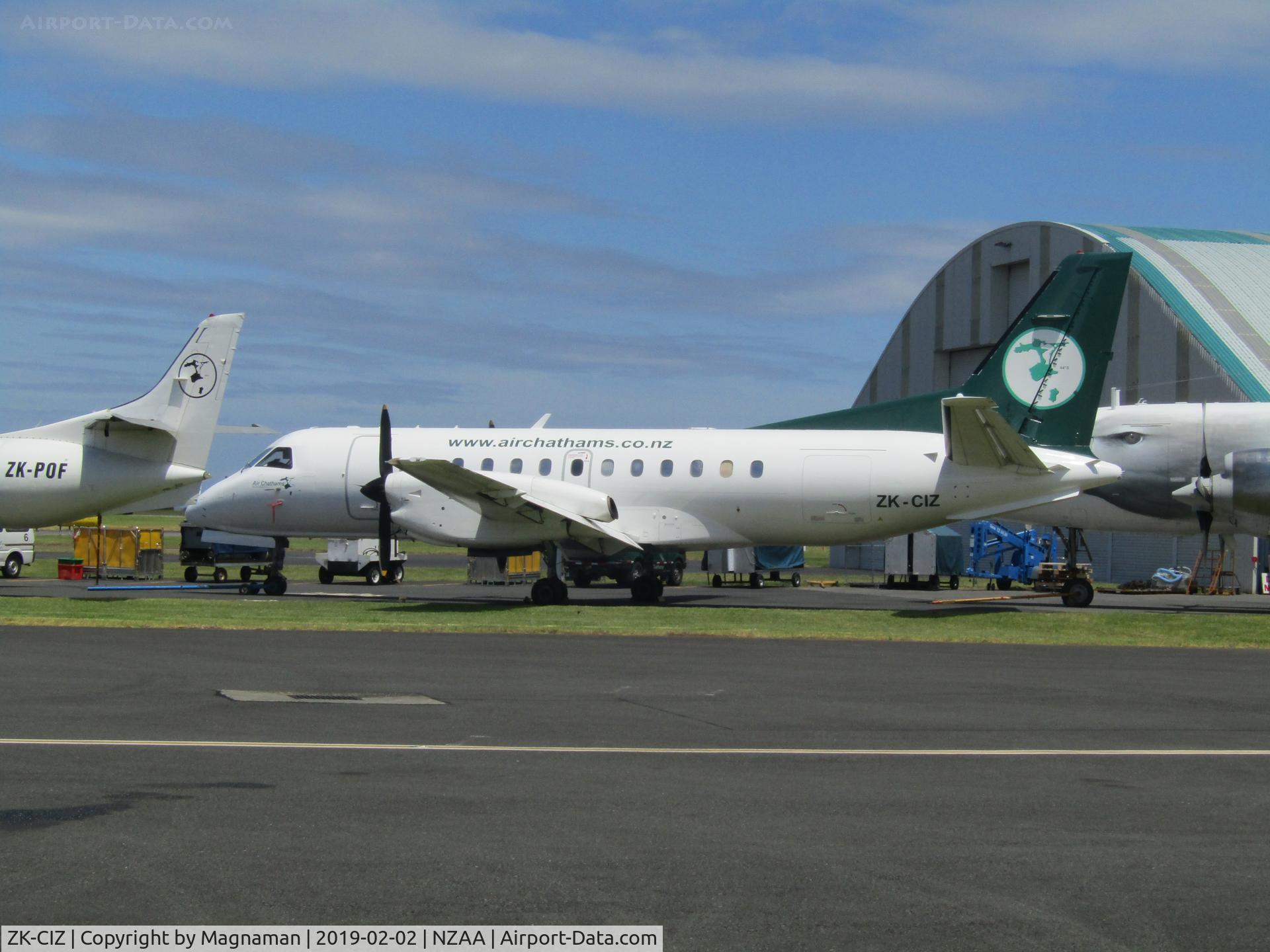 ZK-CIZ, 1994 Saab 340B C/N 340B-357, outside hangar at AKL