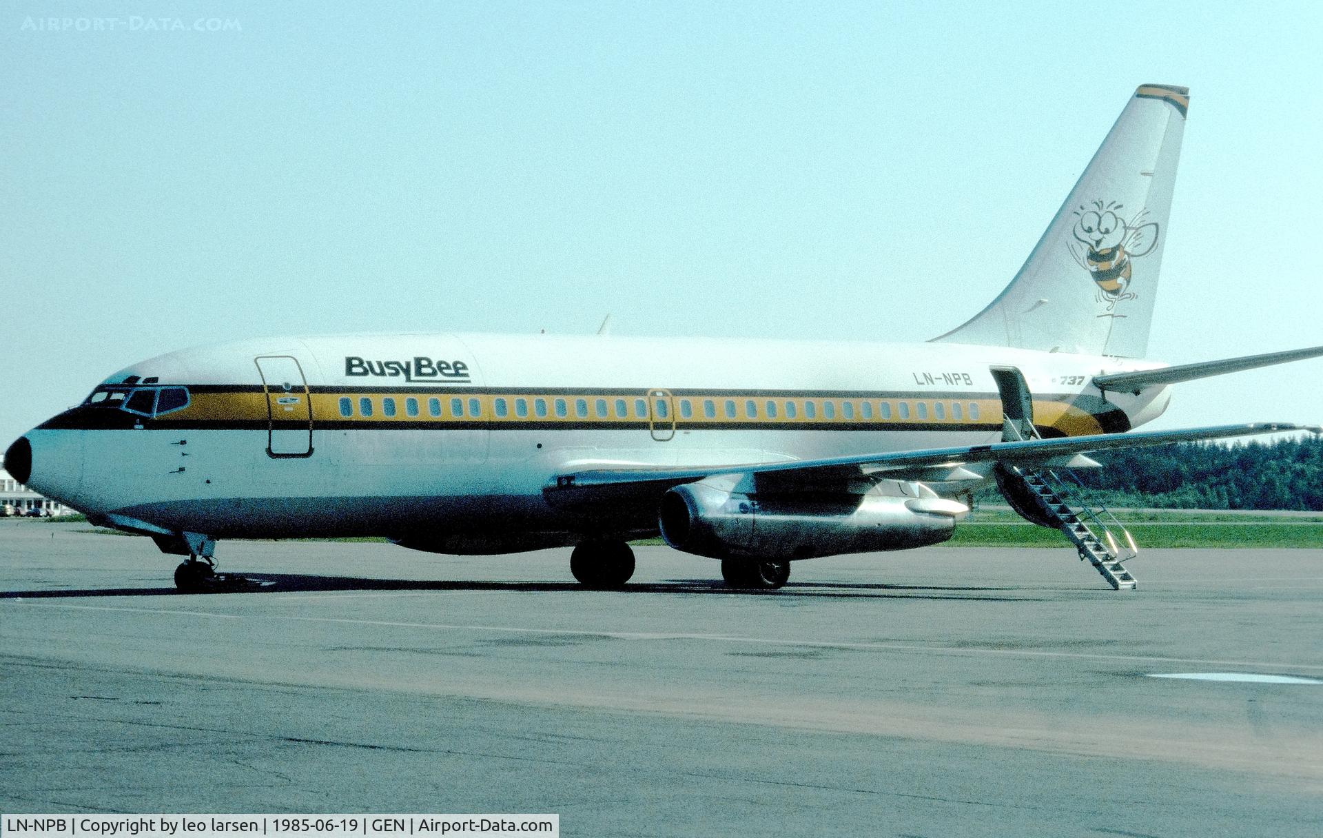 LN-NPB, 1979 Boeing 737-2R4C C/N 21763, Oslo Gardermoen 19.6.1985