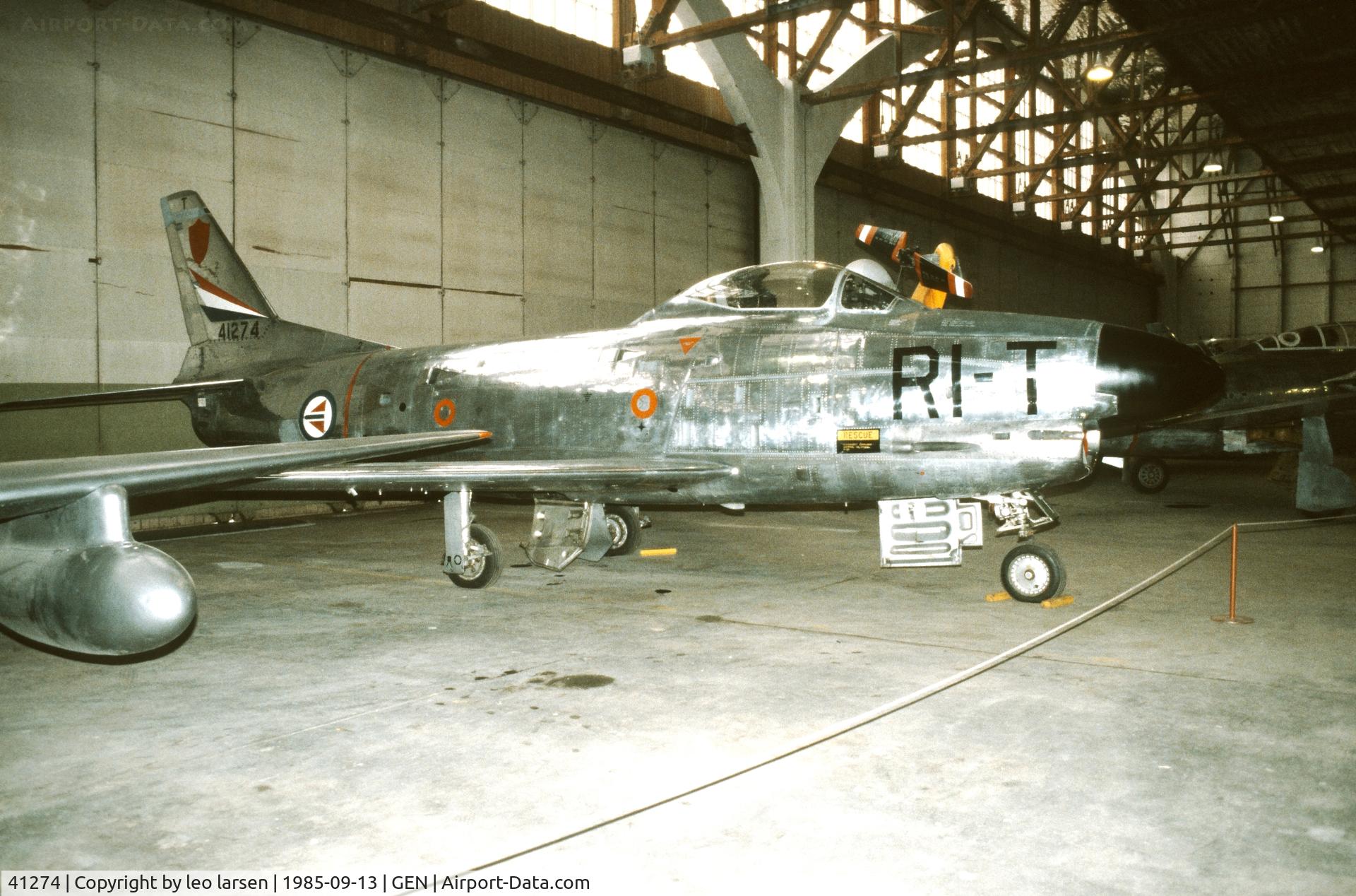 41274, 1954 North American F-86K Sabre C/N 213-44, Oslo Gardermoen Museum 13.9.1985