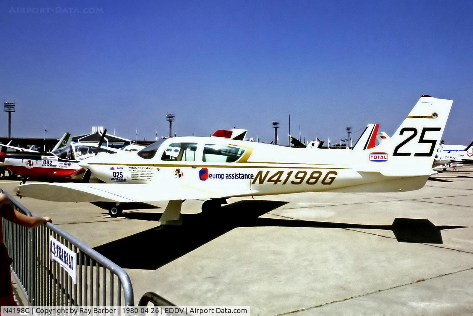 N4198G, 1970 Windecker AC-7 C/N 007, N4198G   Windecker Eagle AC.7 [007] (Air Transat) Hanover~D 26/04/1980. From a slide.