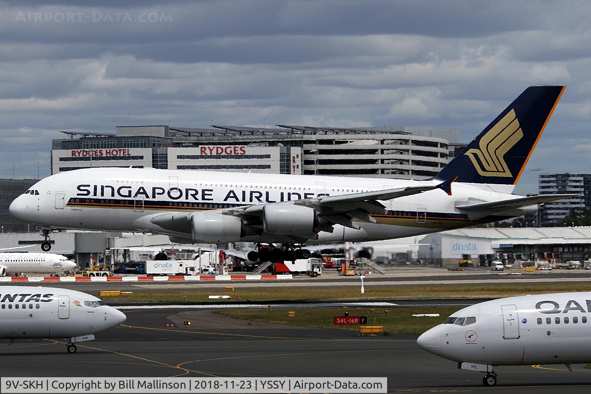 9V-SKH, 2008 Airbus A380-841 C/N 021, in from SIN