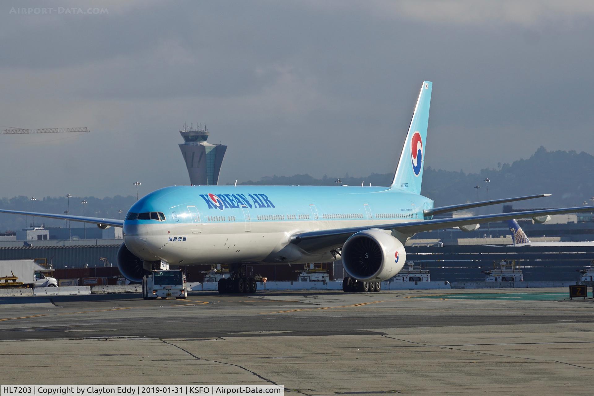 HL7203, 2018 Boeing 777-3B5/ER C/N 60378, SFO 2019.