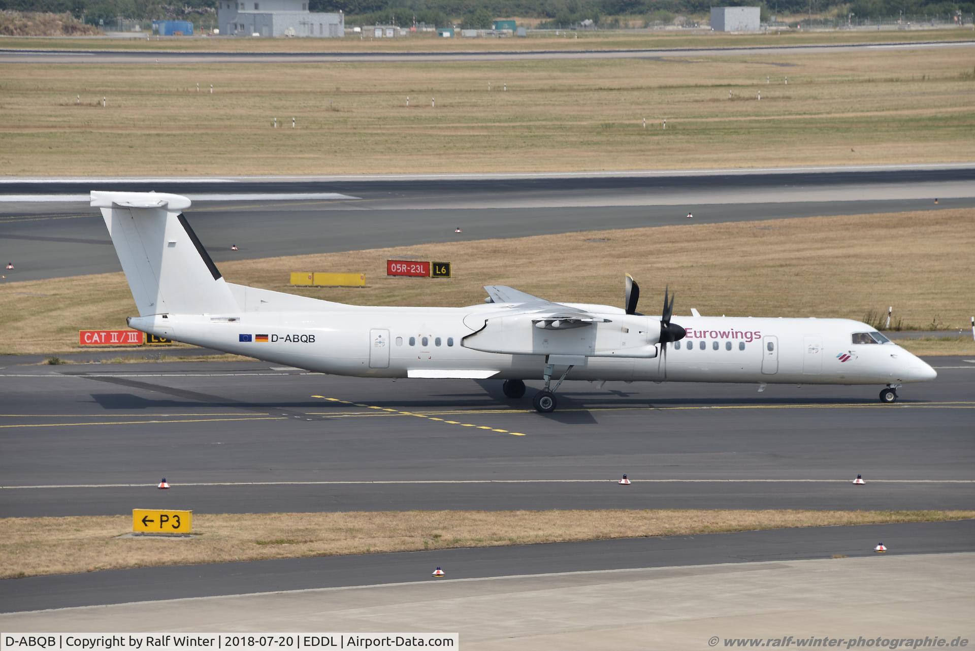 D-ABQB, 2008 De Havilland Canada DHC-8-402Q Dash 8 C/N 4226, De Havilland Canada DHC-8-402 - Dash 8 - EW EWG Eurowings ex Air Berlin opby LGW Luftfahrtgesellschaft Walter - 4226 - D-ABQB - 20.07.2018 - DUS