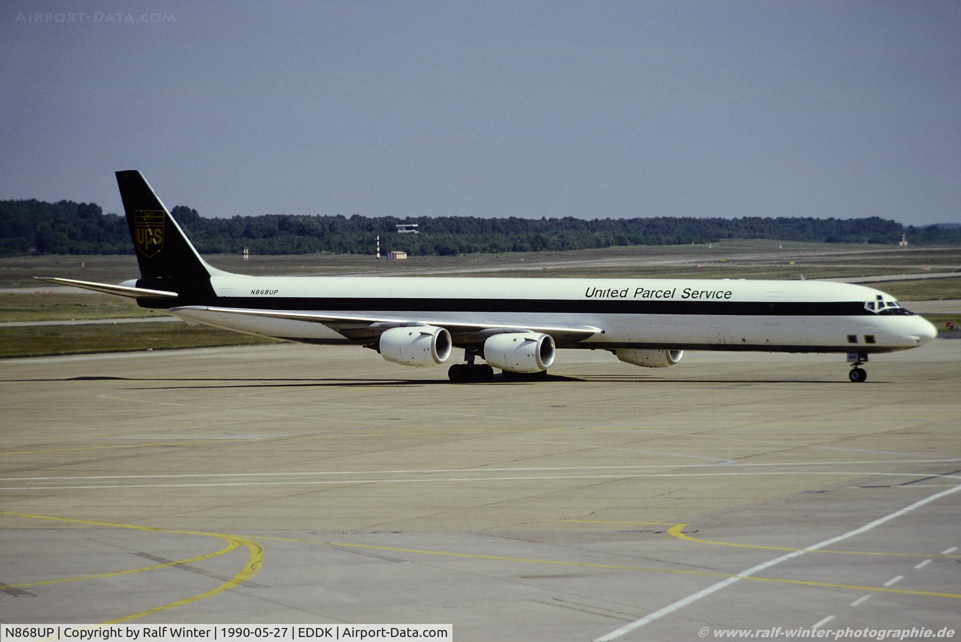 N868UP, 1968 Douglas DC-8-73F C/N 45968, Douglas DC-8-63CF (AF) - 5X UPS United Parcel Service Company ex.N781TV - N868UP - 27.05.1990 - CGN