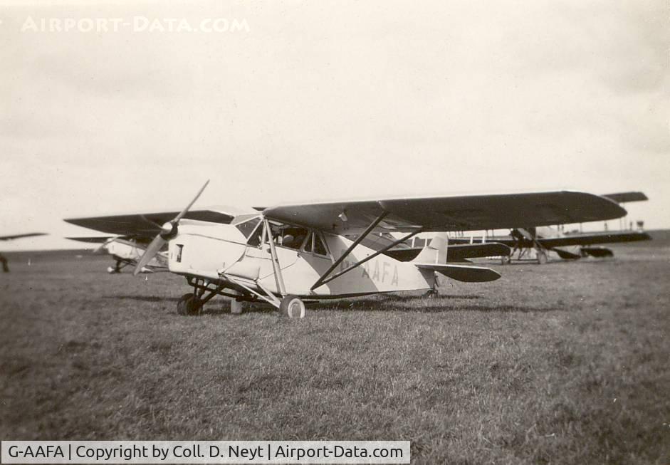 G-AAFA, 1930 De Havilland DH.80A Puss Moth C/N 2038, Place & date unknown,  early 1930's. Owner was Georges Hanet.