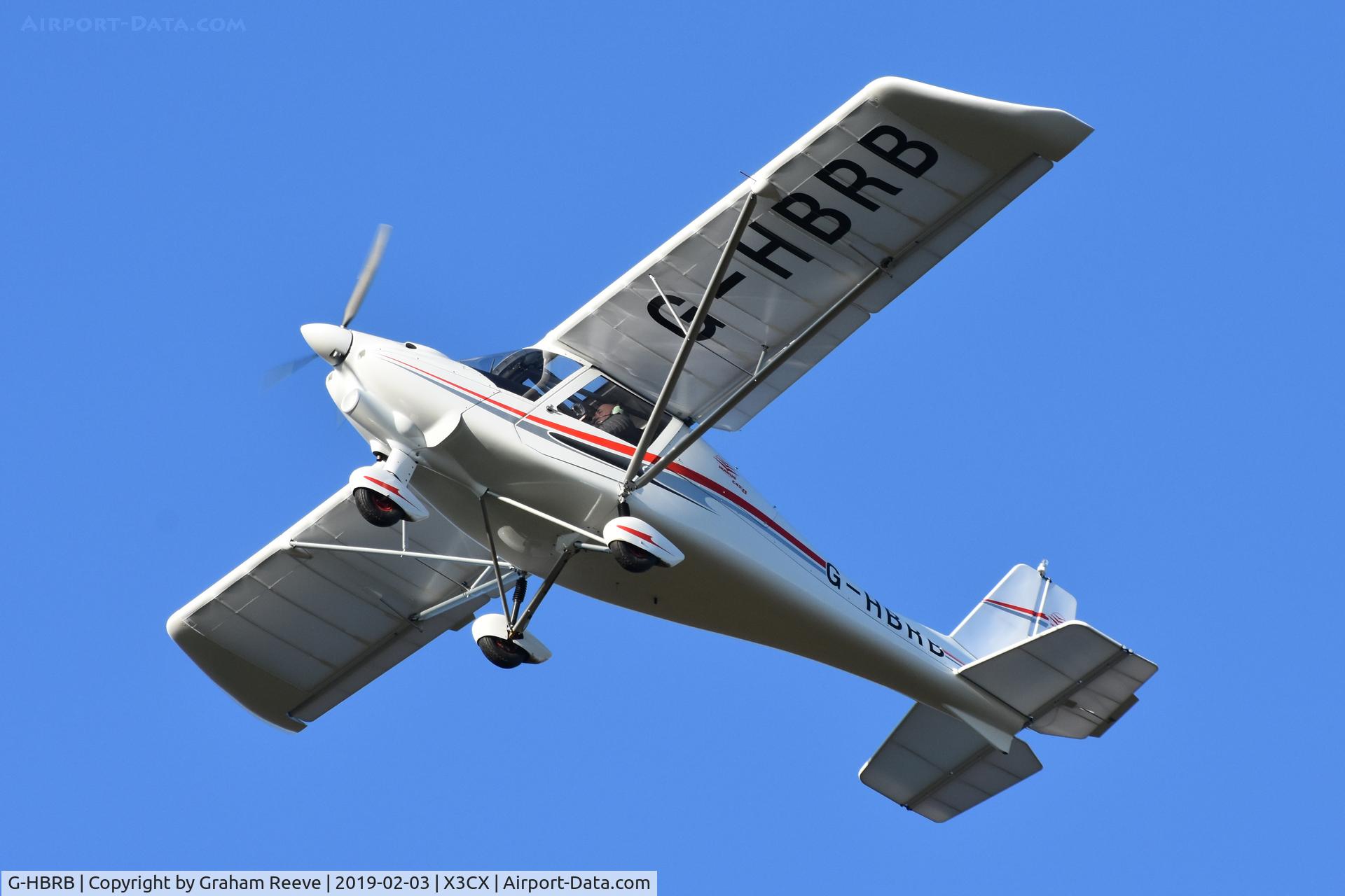 G-HBRB, 2018 Ikarus C42 FB100 Bravo C/N 1811-7550, Departing from Northrepps.