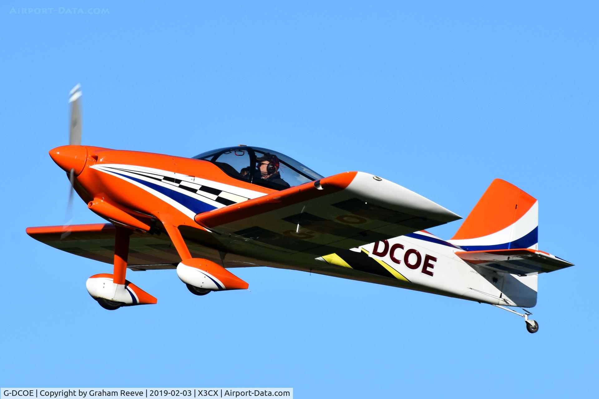 G-DCOE, 2014 Vans RV-6 C/N PFA 181-13280, Departing from Northrepps.