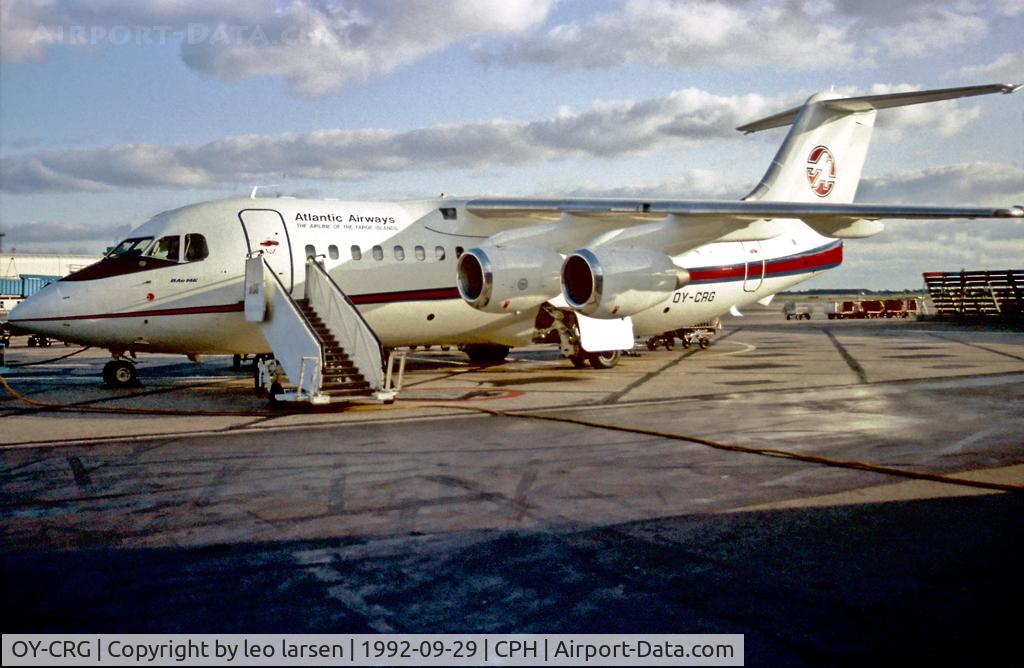OY-CRG, 1987 British Aerospace BAe.146-200A C/N E2075, Copenhagen 29.8.1992