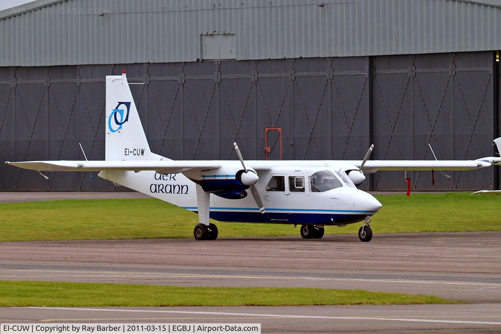 EI-CUW, 1998 Britten-Norman BN-2B-26 Islander C/N 2293, EI-CUW   Britten-Norman BN-2B-26 Islander [2293] (Aer Arann Islands) Staverton~G 15/03/2011