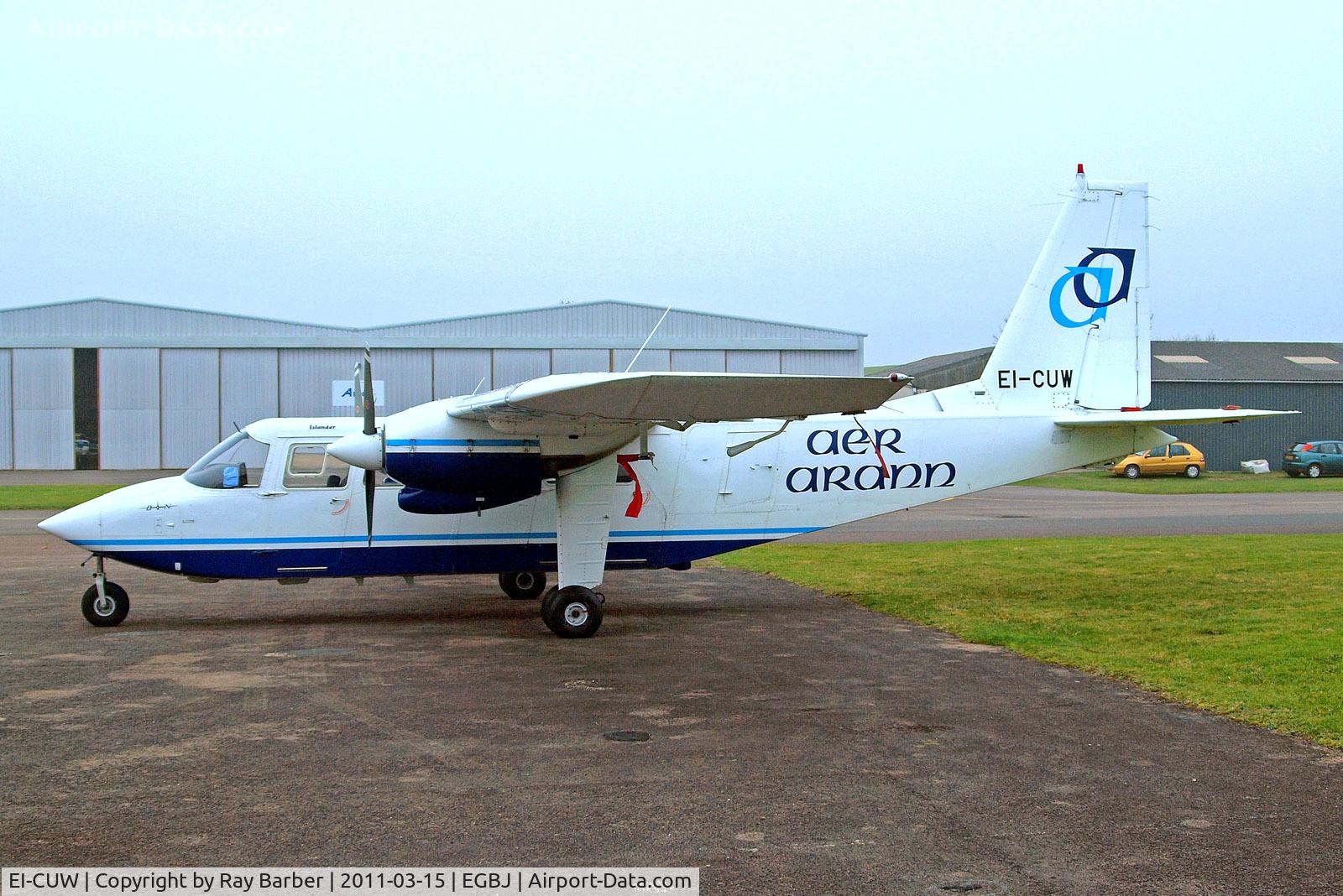 EI-CUW, 1998 Britten-Norman BN-2B-26 Islander C/N 2293, EI-CUW   Britten-Norman BN-2B-26 Islander [2293] (Aer Arann Islands) Staverton~G 15/03/2011