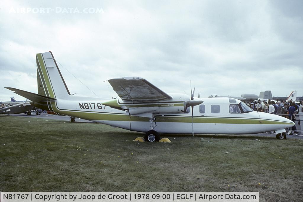 N81767, 1978 Rockwell 690B Turbo Commander C/N 11465, Seen t Franborough International 1978. Photo by Marijn Aarts
